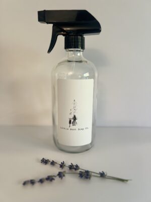 16oz clear glass bottle with spray nozzle